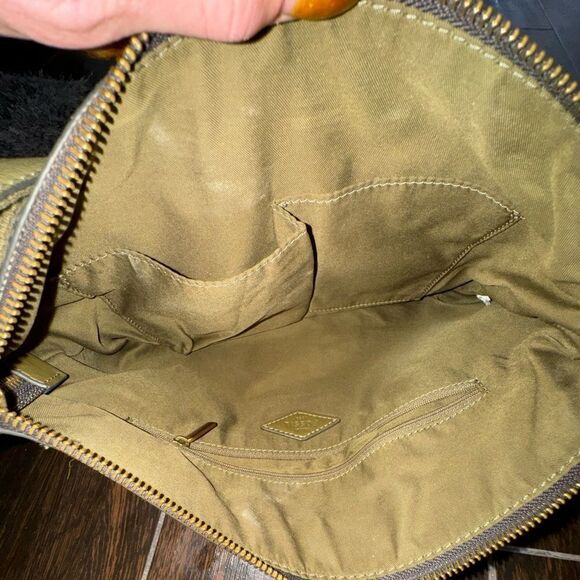 Fossil McKinley olive green leather/suede crossbody - Picture 12 of 14